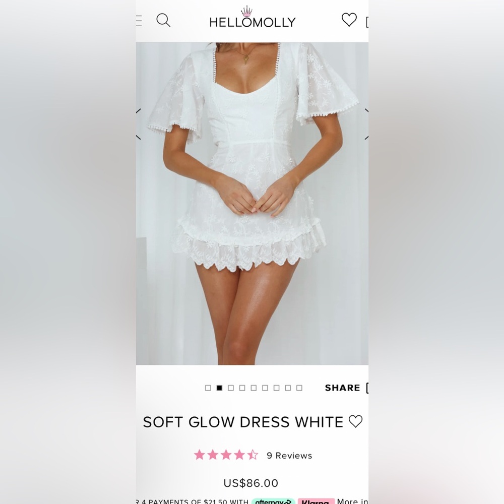 Soft Glow White Dress form Hello Molly Size Small